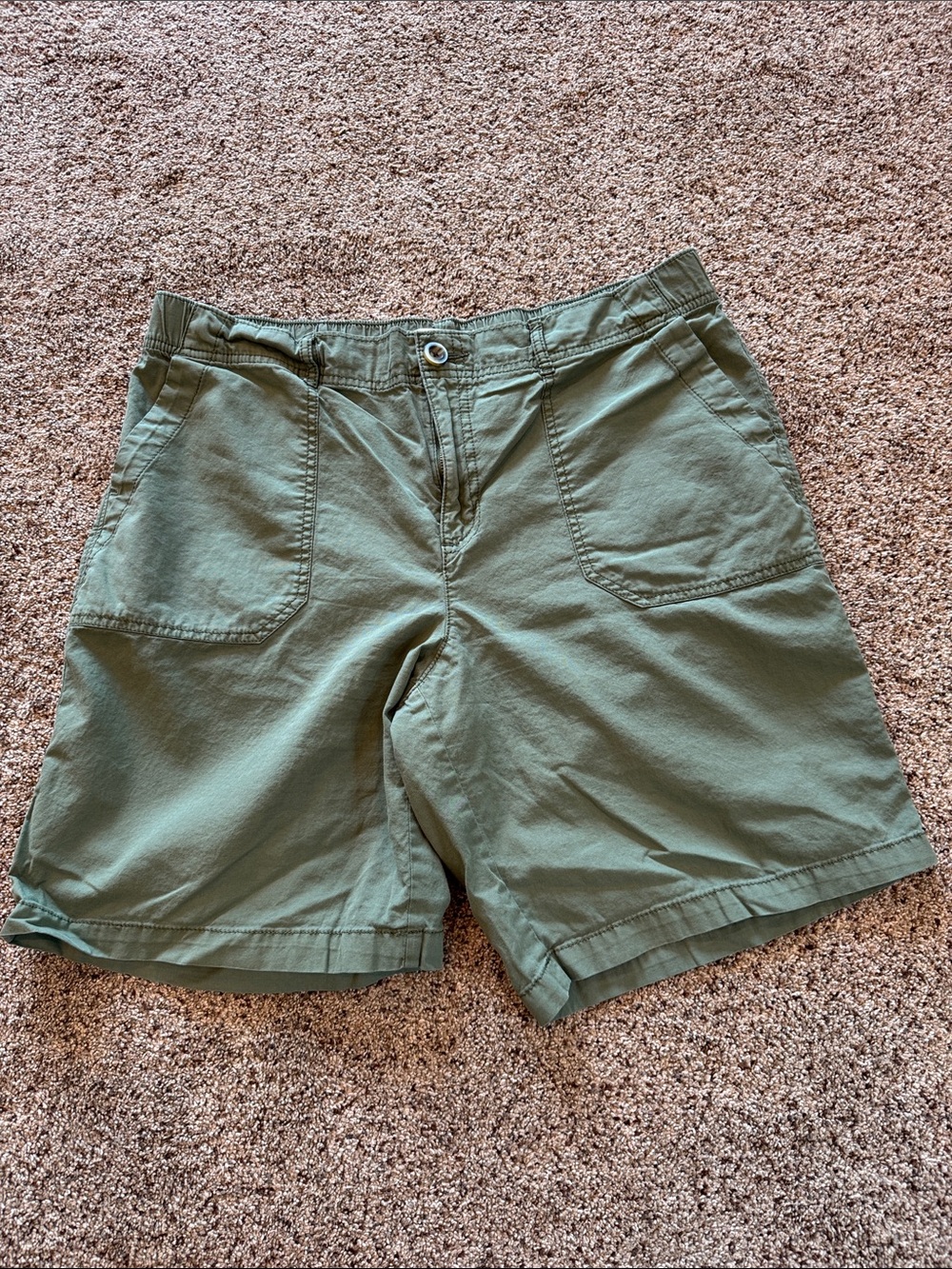 Sonoma Olive Green Patch-Pocket Bermuda Shorts